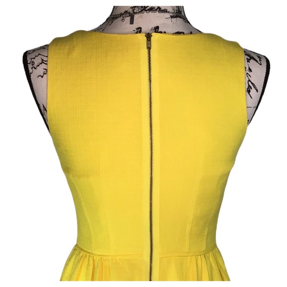 J. Crew Basket Weave Sleeveless A-Line Shift Career Work Dress Yellow 64991 Sz 0 - Picture 13 of 16